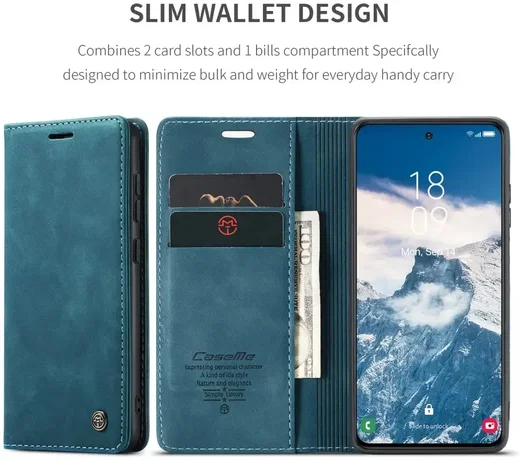CaseMe 013 Samsung Galaxy S25 Hoesje Book Case met Standaard Blauw afbeelding 7