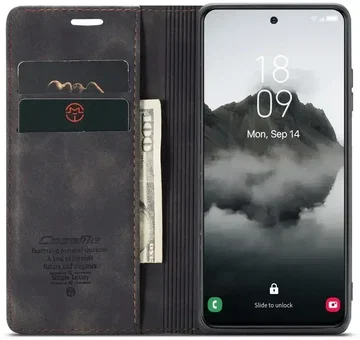 CaseMe 013 Samsung Galaxy S25 Plus Hoesje Book Case met Standaard Zwart