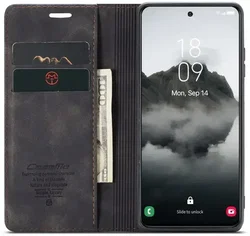CaseMe 013 Samsung Galaxy S25 Plus Hoesje Book Case met Standaard Zwart afbeelding