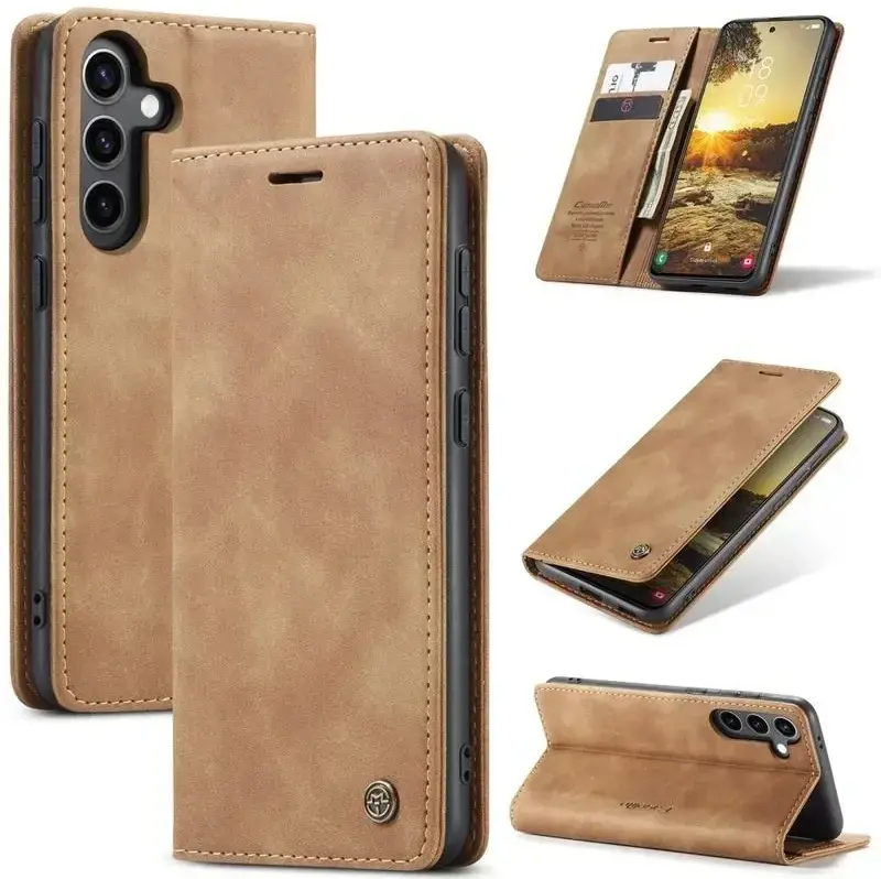 CaseMe 013 Samsung Galaxy S25 Plus Hoesje Book Case met Standaard Bruin afbeelding 2