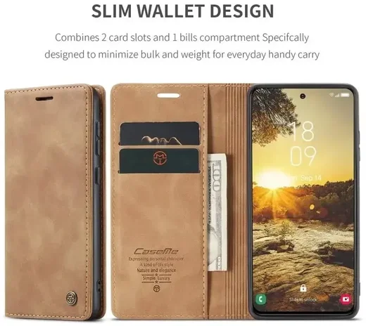 CaseMe 013 Samsung Galaxy S25 Plus Hoesje Book Case met Standaard Bruin afbeelding 3