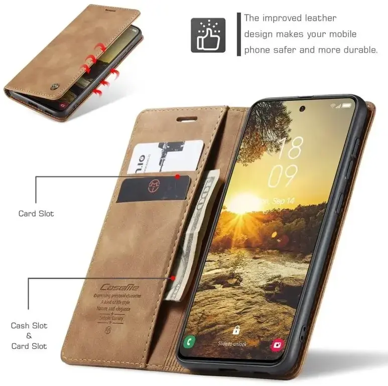 CaseMe 013 Samsung Galaxy S25 Plus Hoesje Book Case met Standaard Bruin afbeelding 8