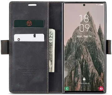 CaseMe 013 Samsung Galaxy S25 Ultra Hoesje Book Case met Standaard Zwart