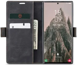 CaseMe 013 Samsung Galaxy S25 Ultra Hoesje Book Case met Standaard Zwart afbeelding