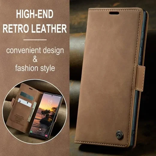 CaseMe 013 Samsung Galaxy S25 Ultra Hoesje Book Case met Standaard Bruin afbeelding 9