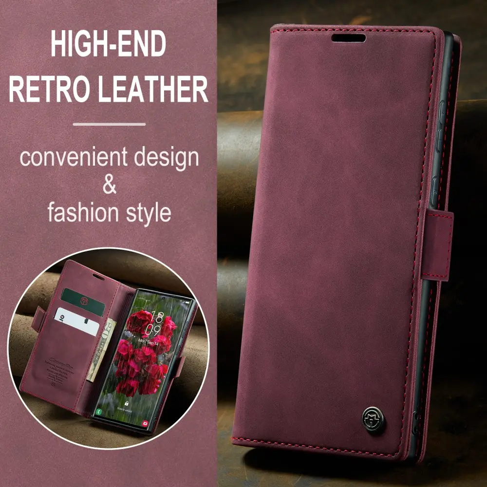 CaseMe 013 Samsung Galaxy S25 Ultra Hoesje Book Case met Standaard Rood afbeelding 11