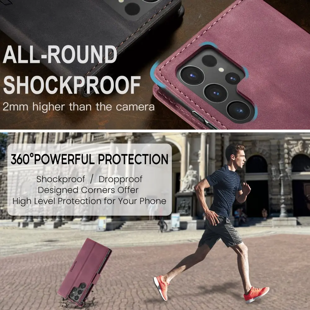 CaseMe 013 Samsung Galaxy S25 Ultra Hoesje Book Case met Standaard Rood afbeelding 7