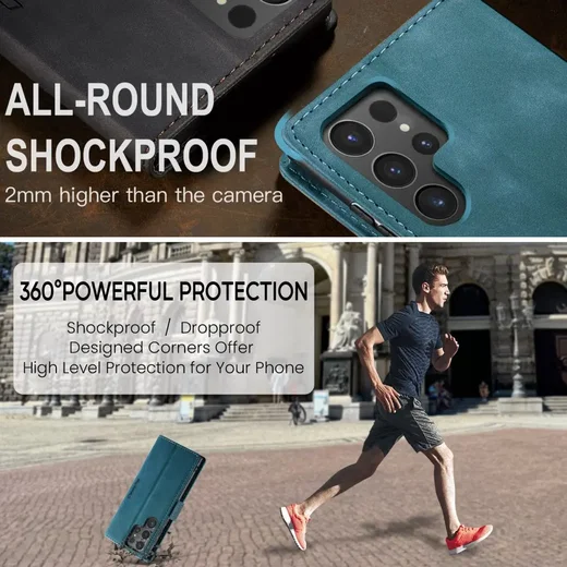 CaseMe 013 Samsung Galaxy S25 Ultra Hoesje Book Case met Standaard Blauw afbeelding 8
