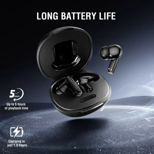4smarts SkyBuds Screen ANC TWS Headset Draadloze Oordopjes Zwart afbeelding 5