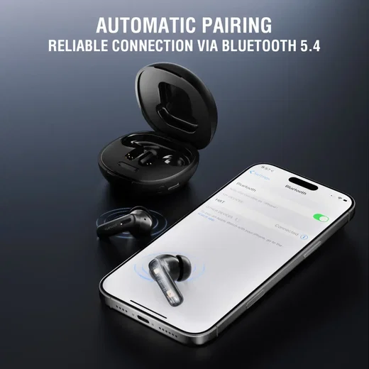 4smarts SkyBuds Screen ANC TWS Headset Draadloze Oordopjes Zwart afbeelding 6