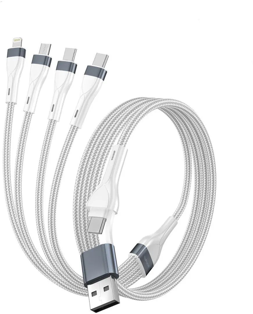 4smarts 4in2 Multi oplaadkabel 25cm Wit afbeelding 4