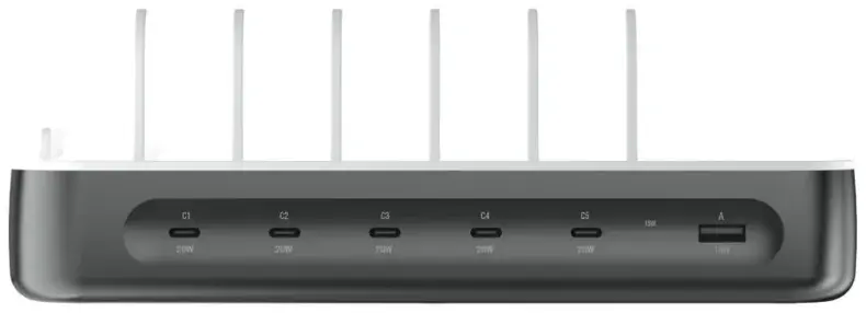 4Smarts Team 100W Laadstation 5x USB-C 1x USB-A Oplader Grijs afbeelding 9