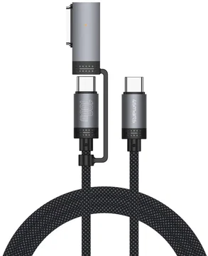4Smarts MagSafe 3 Adapter en USB-C naar USB-C Kabel 100W 2M Zwart