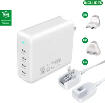 4smarts Charger GaN Flex Pro 200W 4 USB-C Wit