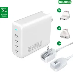 4smarts Charger GaN Flex Pro 200W 4 USB-C Wit afbeelding