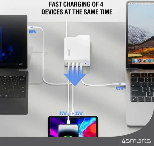 4smarts Charger GaN Flex Pro 200W 4 USB-C Wit afbeelding 2