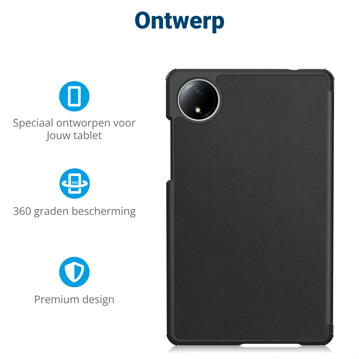 Xiaomi Redmi Pad SE 8.7 Hoes Tri-Fold Book Case met Standaard Zwart afbeelding 3