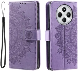 Xiaomi Redmi 14C Hoesje Mandala Book Case met Pasjeshouder Paars afbeelding