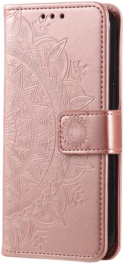 Xiaomi Redmi 14C Hoesje Mandala Book Case met Pasjeshouder Roze Goud afbeelding 5