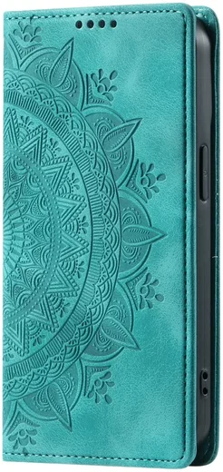 Xiaomi 14T Hoesje Mandala Book Case met Pasjeshouder Groen afbeelding 9
