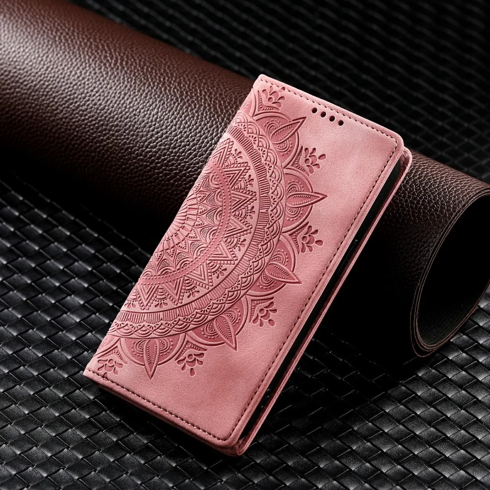 Xiaomi 14T Hoesje Mandala Book Case met Pasjeshouder Roze Goud afbeelding 5