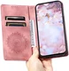 Xiaomi 14T Hoesje Mandala Book Case met Pasjeshouder Roze Goud afbeelding 8
