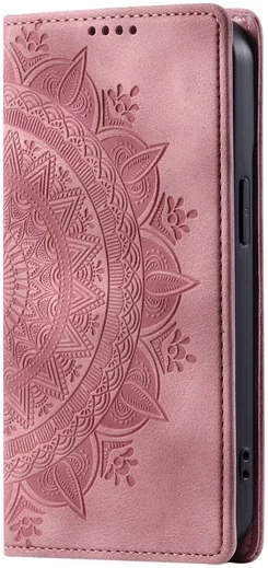 Xiaomi 14T Hoesje Mandala Book Case met Pasjeshouder Roze Goud afbeelding 9