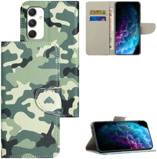 Samsung Galaxy A16 Hoesje Portemonnee Book Case Camouflage Print afbeelding 6