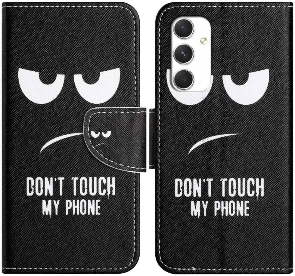 Samsung Galaxy A16 Hoesje Portemonnee Book Case Don't Touch Print afbeelding 1