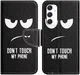 Samsung Galaxy A16 Hoesje Portemonnee Book Case Don't Touch Print afbeelding 1