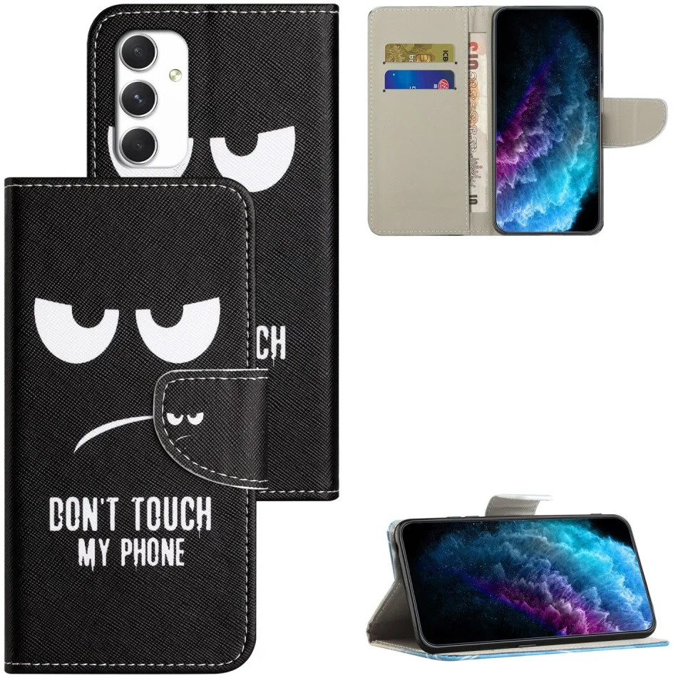 Samsung Galaxy A16 Hoesje Portemonnee Book Case Don't Touch Print afbeelding 6