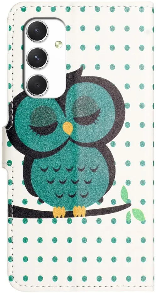 Samsung Galaxy A16 Hoesje Portemonnee Book Case Uil Print afbeelding 5