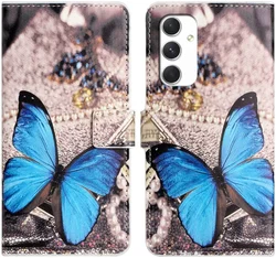 Samsung Galaxy A16 Hoesje Portemonnee Book Case Butterfly Print afbeelding