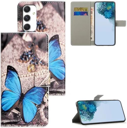 Samsung Galaxy A16 Hoesje Portemonnee Book Case Butterfly Print afbeelding 6