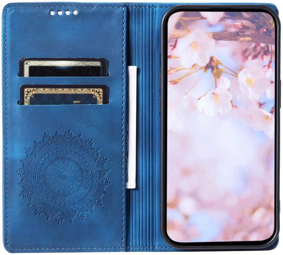 Samsung Galaxy A16 Hoesje Mandala Book Case met Pasjeshouder Blauw afbeelding 2