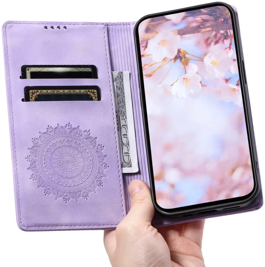 Samsung Galaxy A16 Hoesje Mandala Book Case met Pasjeshouder Paars afbeelding 7