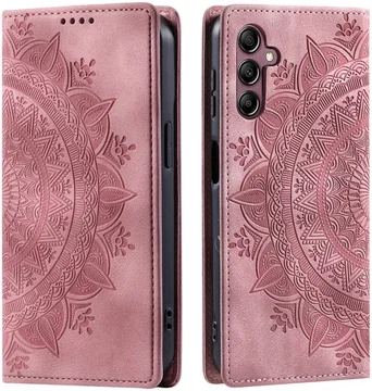 Samsung Galaxy A16 Hoesje Mandala Book Case met Pasjeshouder Roze Goud