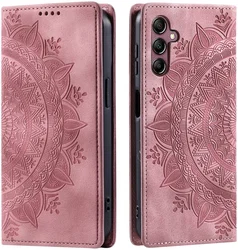 Samsung Galaxy A16 Hoesje Mandala Book Case met Pasjeshouder Roze Goud afbeelding