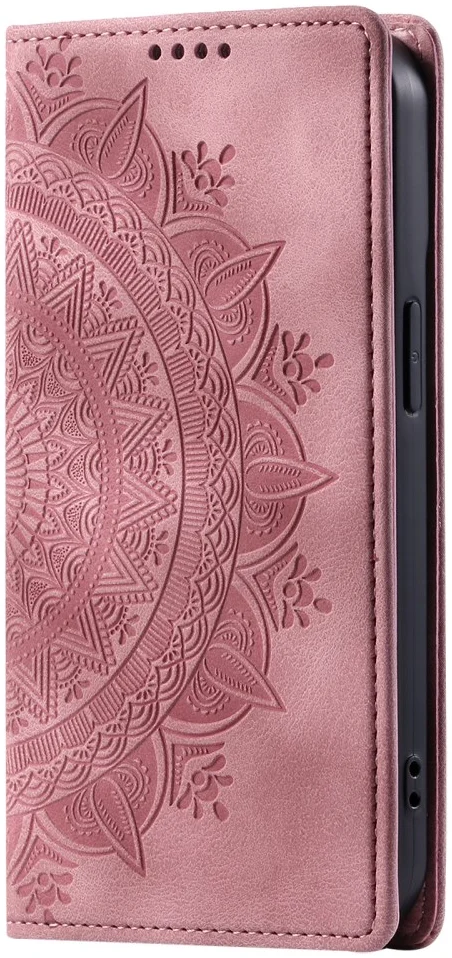 Samsung Galaxy A16 Hoesje Mandala Book Case met Pasjeshouder Roze Goud afbeelding 8