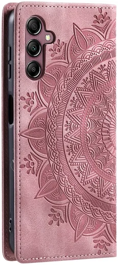 Samsung Galaxy A16 Hoesje Mandala Book Case met Pasjeshouder Roze Goud afbeelding 9