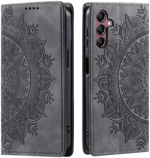 Samsung Galaxy A16 Hoesje Mandala Book Case met Pasjeshouder Zwart afbeelding 1