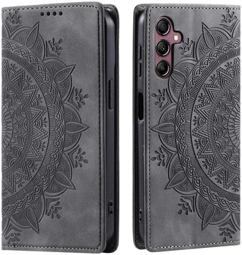 Samsung Galaxy A16 Hoesje Mandala Book Case met Pasjeshouder Zwart