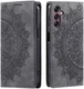 Samsung Galaxy A16 Hoesje Mandala Book Case met Pasjeshouder Zwart afbeelding 1