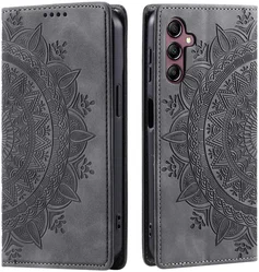 Samsung Galaxy A16 Hoesje Mandala Book Case met Pasjeshouder Zwart afbeelding
