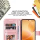 Xiaomi 14T Pro Hoesje Bloemen Print Wallet Book Case Roze afbeelding 3