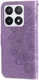 Xiaomi 14T Pro Hoesje Bloemen Print Wallet Book Case Paars afbeelding 10