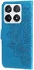 Xiaomi 14T Pro Hoesje Bloemen Print Wallet Book Case Blauw afbeelding 10