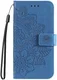 Xiaomi 14T Pro Hoesje Bloemen Print Wallet Book Case Blauw afbeelding 9