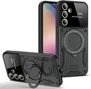 Samsung Galaxy A16 Hoesje Magnetische Kickstand Back Cover Zwart