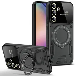 Samsung Galaxy A16 Hoesje Magnetische Kickstand Back Cover Zwart afbeelding